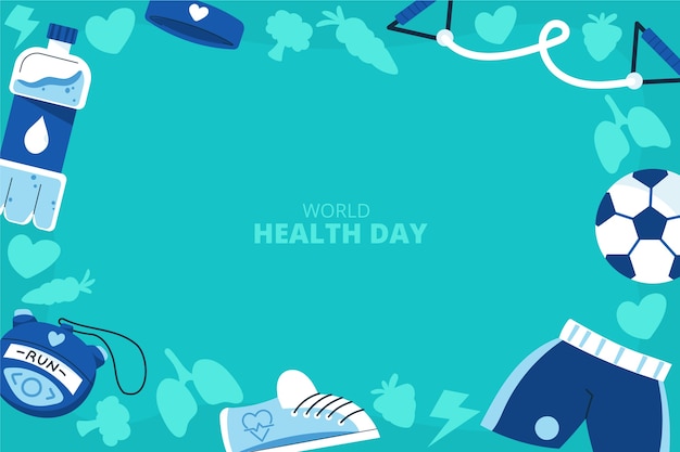 Vector gratuito fondo plano del día mundial de la salud