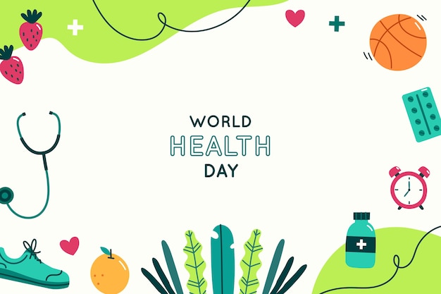 Vector gratuito fondo plano del día mundial de la salud