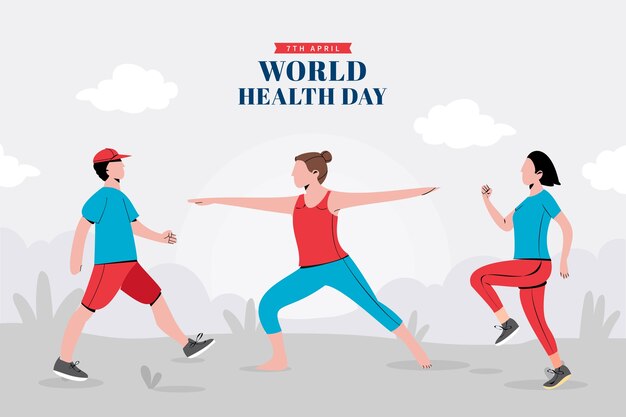 Fondo plano del día mundial de la salud