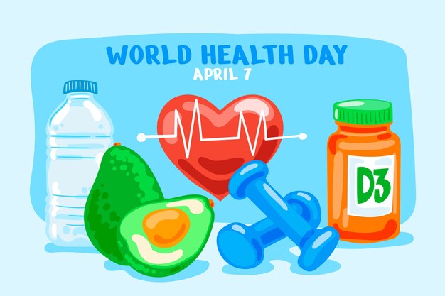 Fondo plano del día mundial de la salud