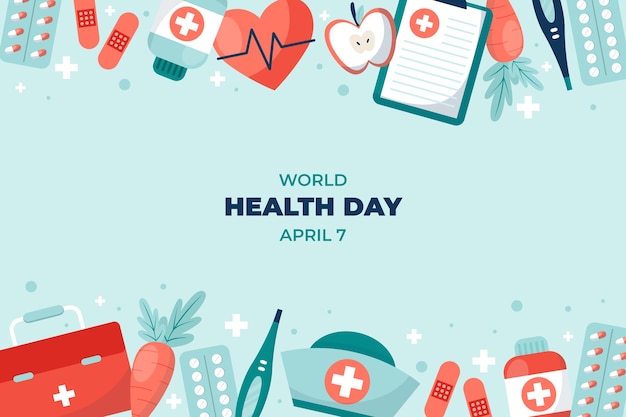 Vector gratuito fondo plano para el día mundial de la salud