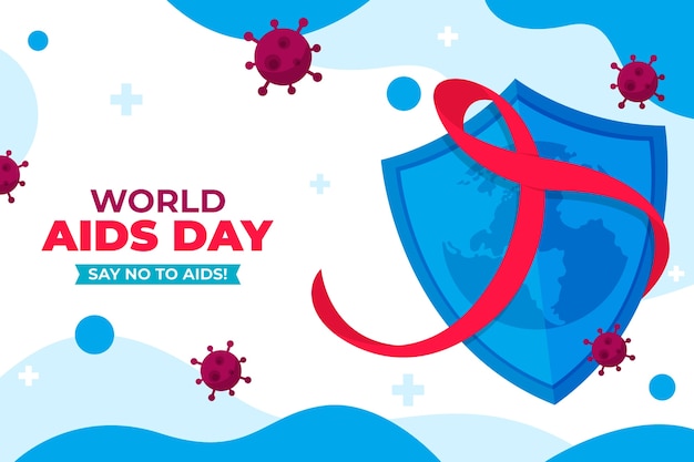 Vector gratuito fondo plano del día mundial del sida