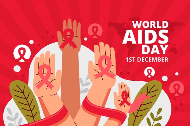Fondo plano del día mundial del sida