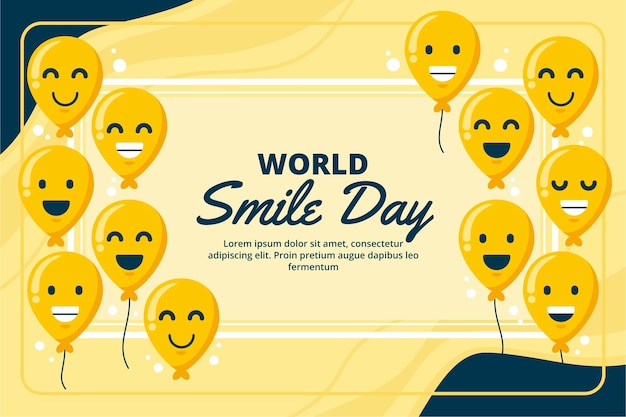 Vector gratuito fondo plano del día mundial de la sonrisa