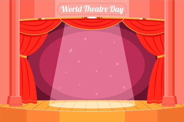 Fondo plano del día mundial del teatro