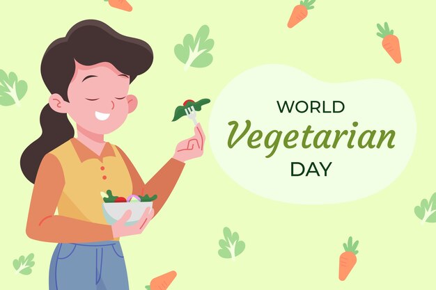 Fondo plano para el día mundial del vegetarianismo