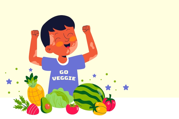 Vector gratuito fondo plano del día mundial del vegetariano