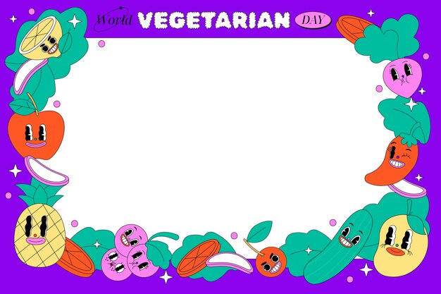 Fondo plano del día mundial del vegetariano