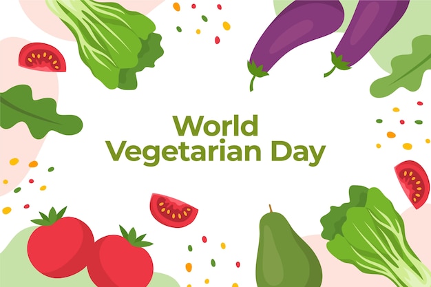 Fondo plano del día mundial del vegetariano