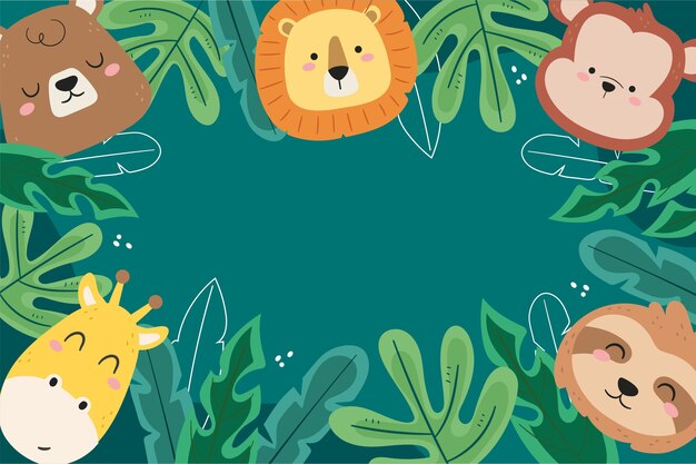 Fondo plano para el día mundial de la vida silvestre con flora y fauna
