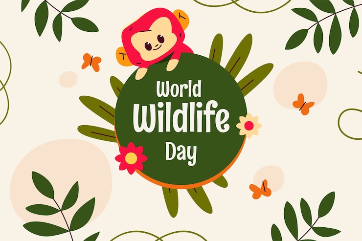 Vector gratuito el fondo plano para el día mundial de la vida silvestre.