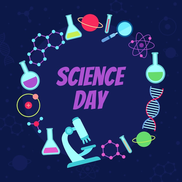 Fondo plano del día nacional de la ciencia