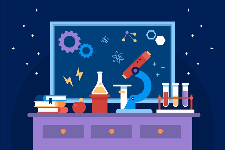 Vector gratuito fondo plano del día nacional de la ciencia