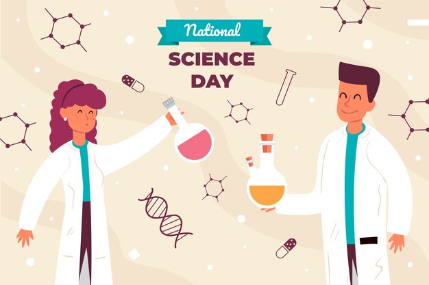 Fondo plano del día nacional de la ciencia