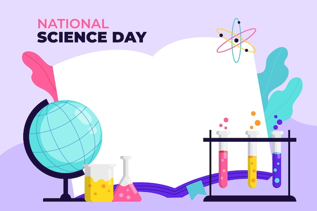 Fondo plano del día nacional de la ciencia