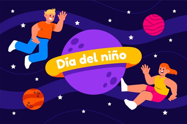 Fondo plano del día del niño en español