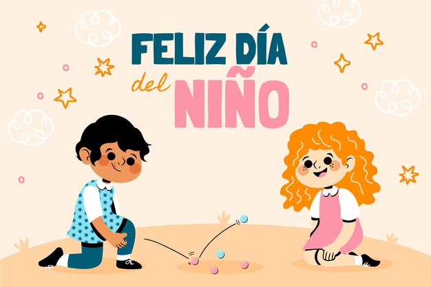 Fondo plano del día del niño en español