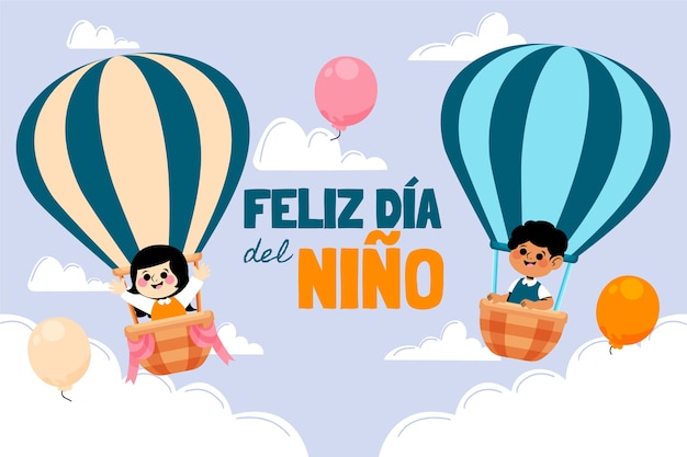 Fondo plano del día del niño en español