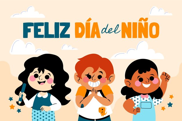 Fondo plano del día del niño en español