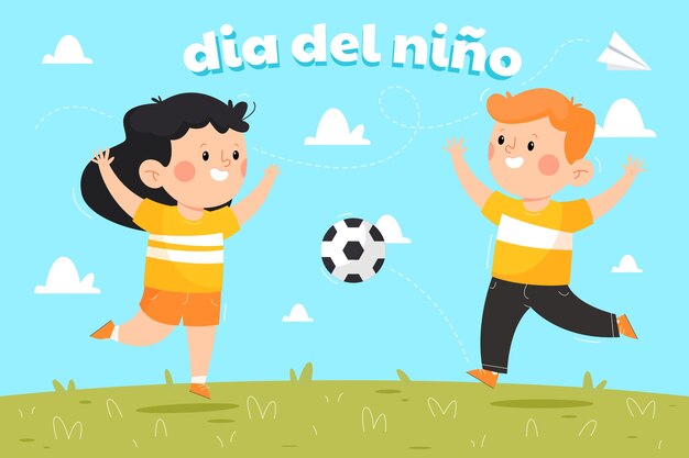 Fondo plano del día del niño en español
