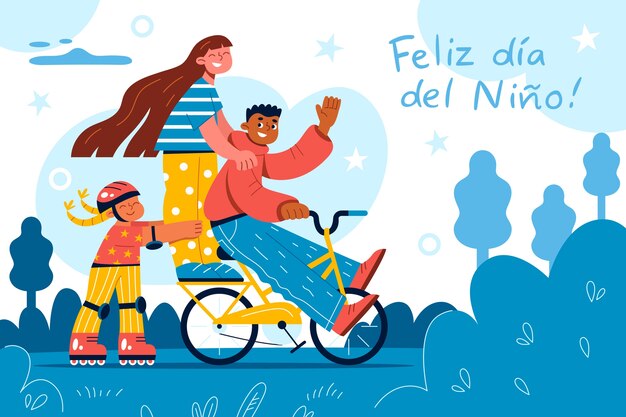 Fondo plano del día del niño en español