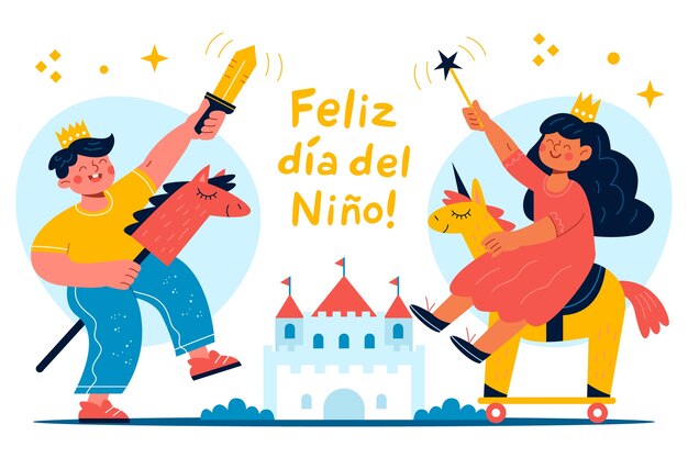 Fondo plano del día del niño en español
