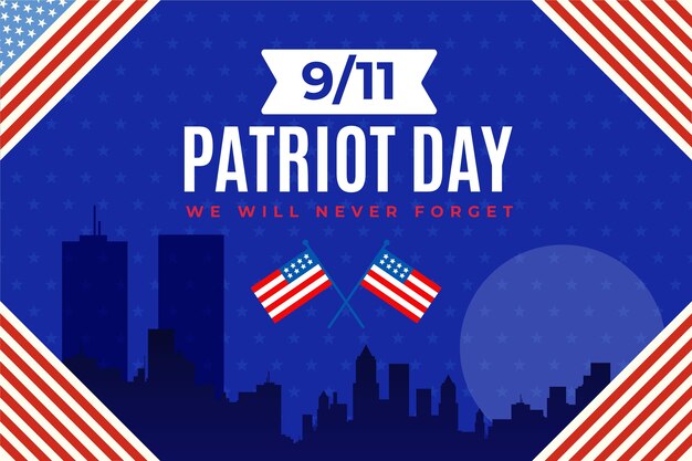 Fondo plano del día del patriota 9.11