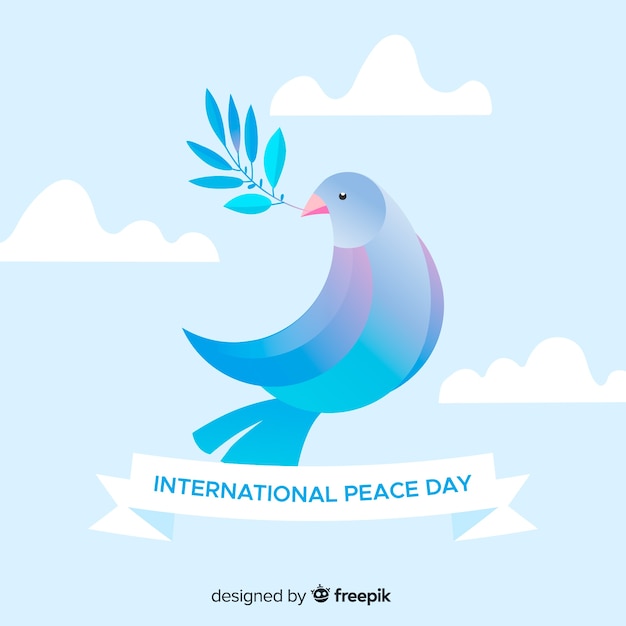 Fondo plano del día de la paz con paloma