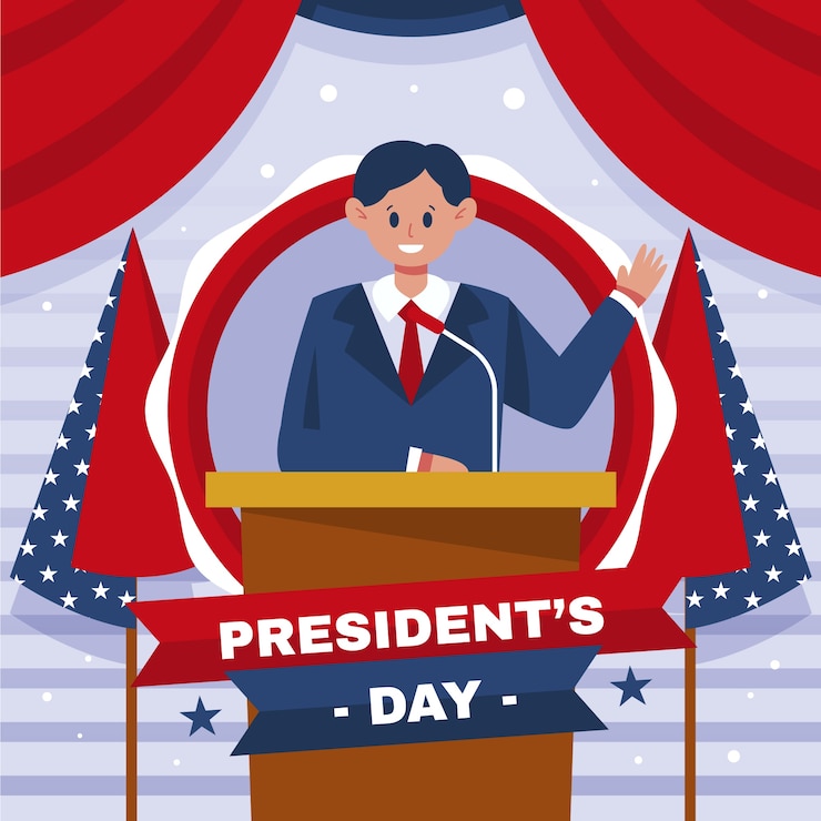 Vector gratuito fondo plano del día de los presidentes