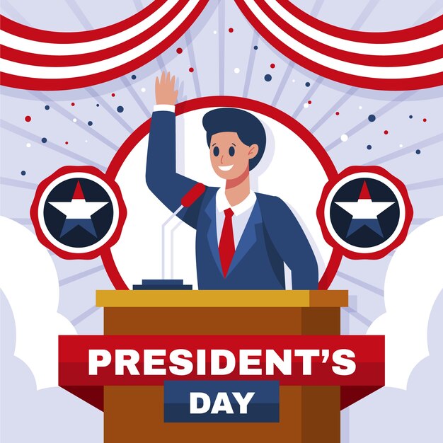 Fondo plano del día de los presidentes