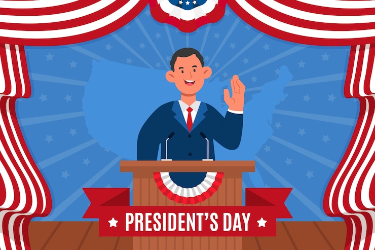 Vector gratuito fondo plano del día de los presidentes