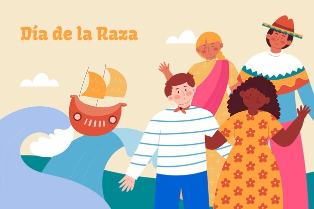 Fondo plano del día de la raza