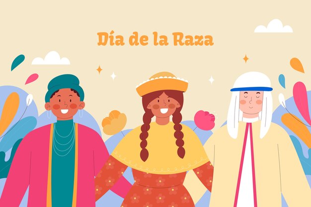 Fondo plano del día de la raza