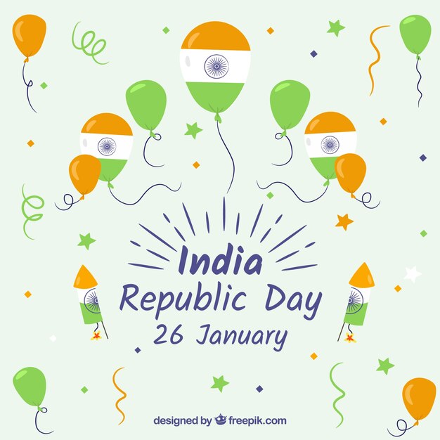 Fondo plano del día de la república de india