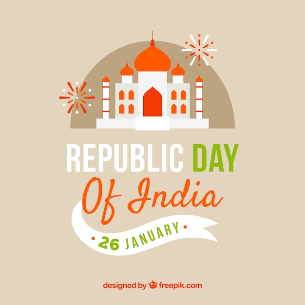 Fondo plano del día de la república de india