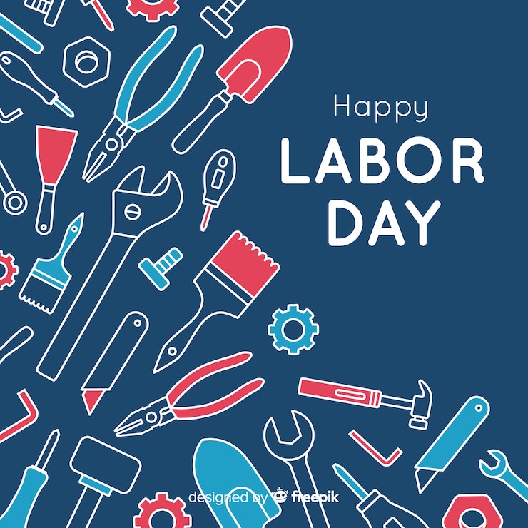 Vector gratuito fondo plano del día del trabajo