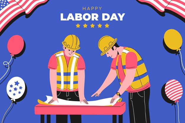 Fondo plano del día del trabajo