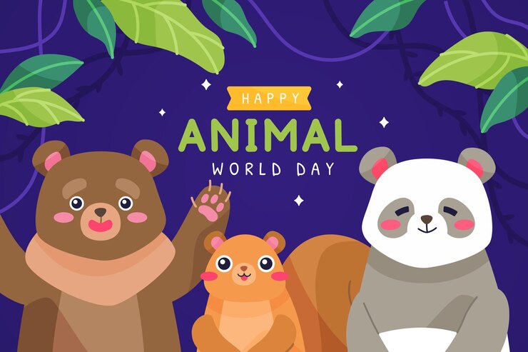 Vector gratuito fondo plano dibujado a mano del día mundial de los animales