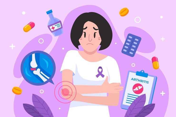 Vector gratuito fondo plano dibujado a mano del día mundial de la artritis