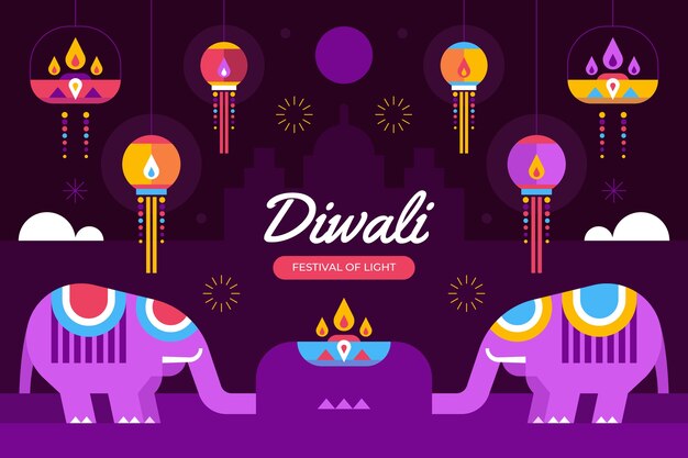Fondo plano de diwali