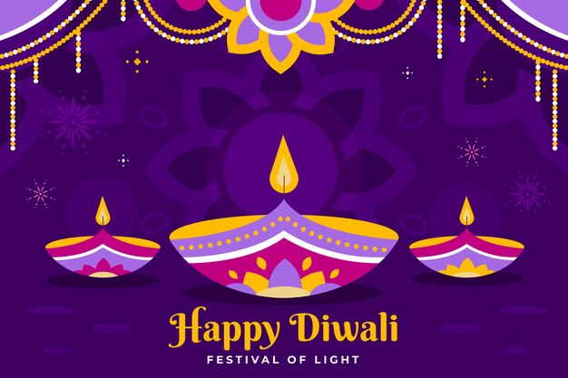 Fondo plano de diwali