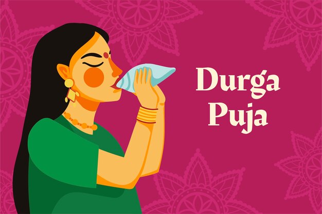 Fondo plano de durga puja