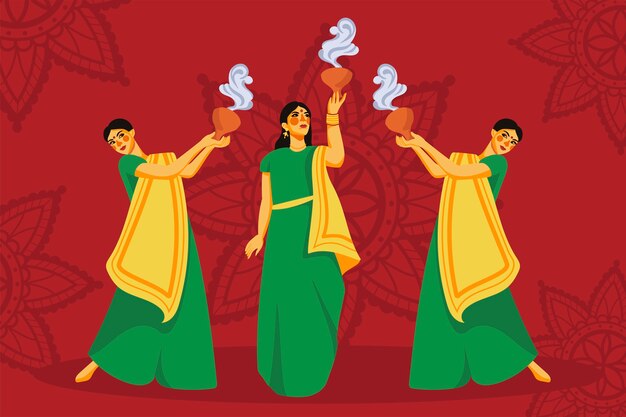 Fondo plano de durga puja