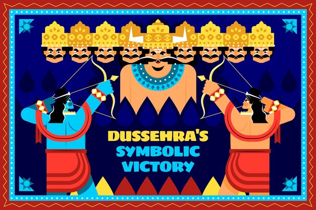 Vector gratuito fondo plano dussehra