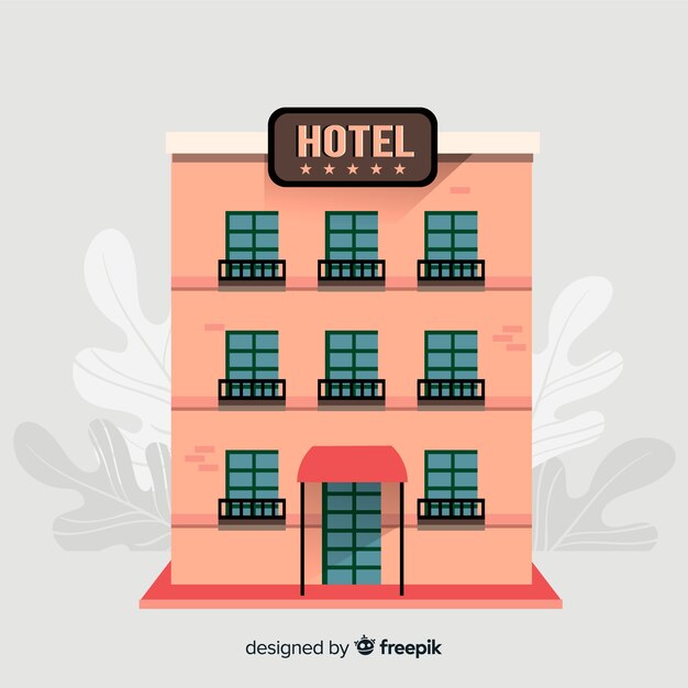 Fondo plano edificio de hotel