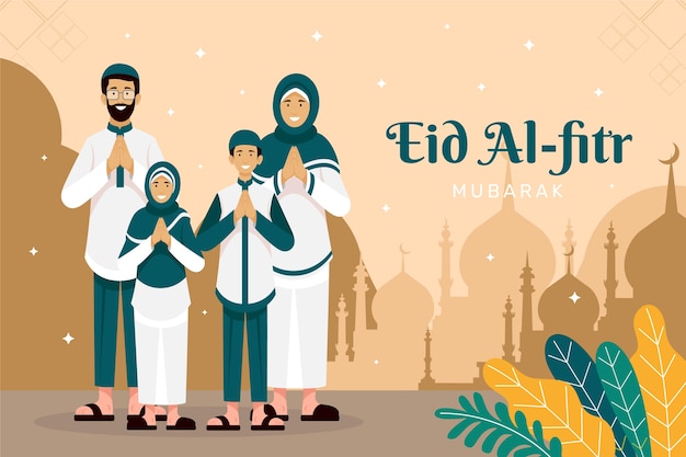 Fondo plano de eid al-fitr