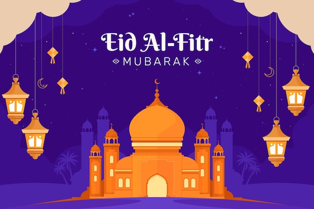 Fondo plano de eid al-fitr