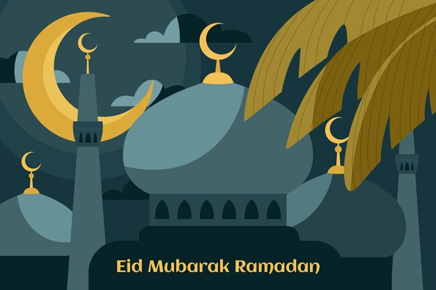 Fondo plano eid mubarak