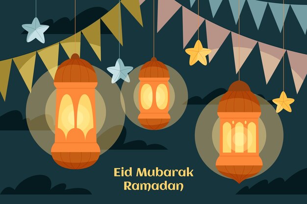 Fondo plano eid mubarak