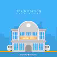 Vector gratuito fondo plano de estación de tren